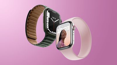 분홍색과 녹색의 Apple Watch Series 7
